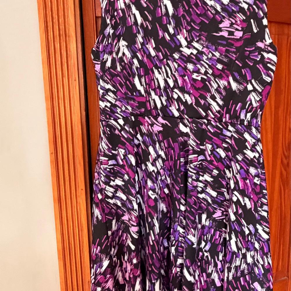 Perceptions Purple And Black Patterned Sleeveless… - image 2